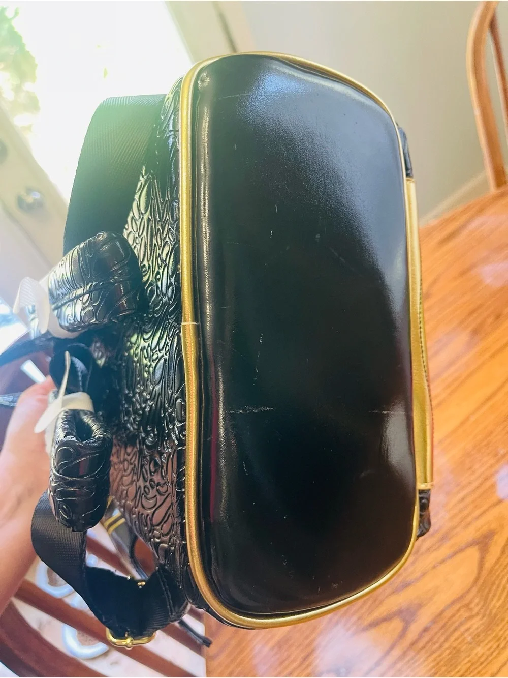 Loungefly Black and Gold Dragon Mini Backpack NWT